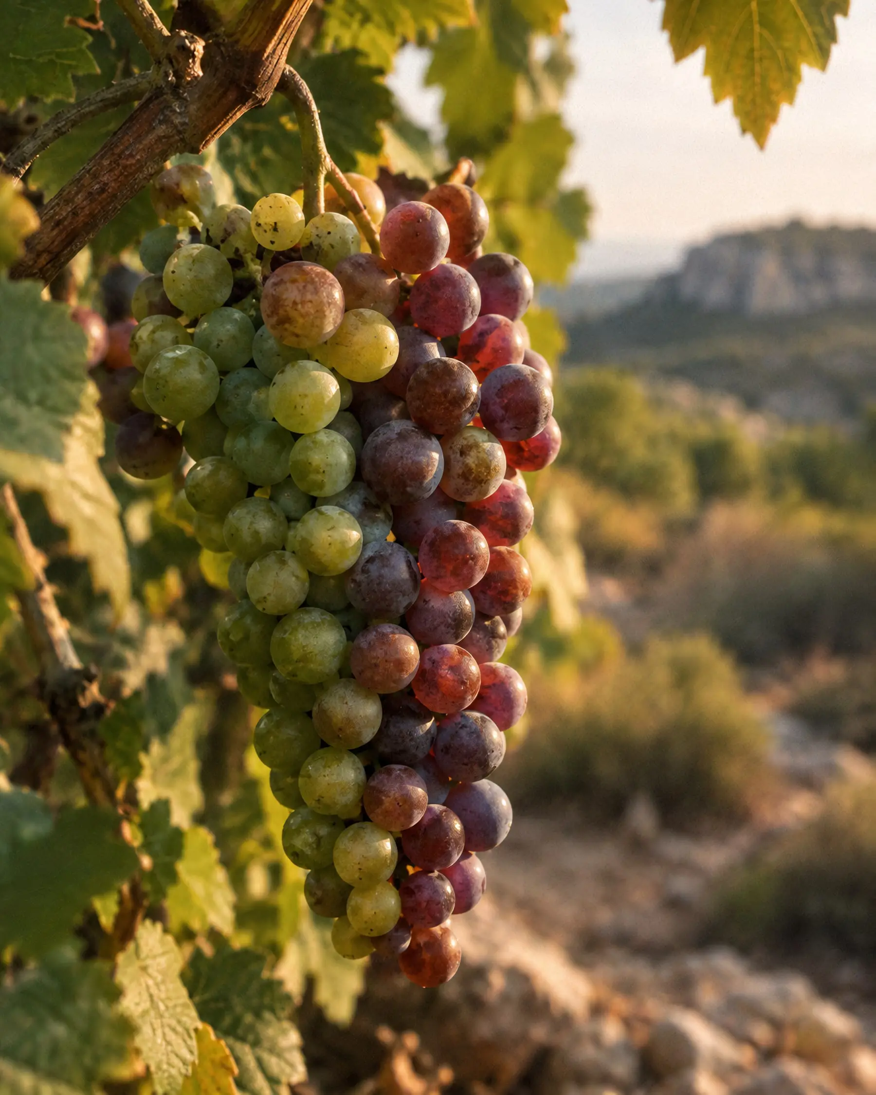 La vigne du domaine de Fondargue en août, au moment de la véraison.